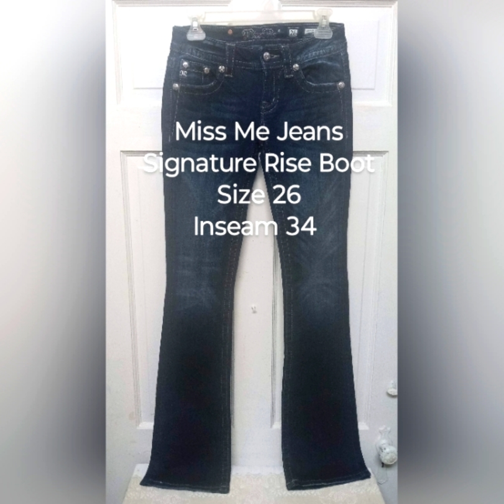 Miss Me Jeans Signature Rise Boot Size 26 Inseam 34 # MMJ03